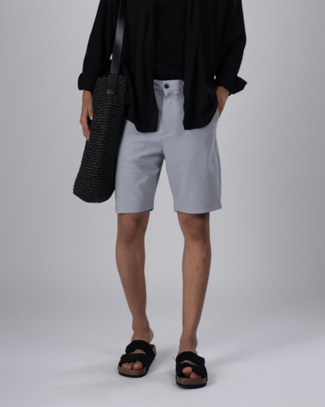 Premium Easy Iron Shorts In Grey