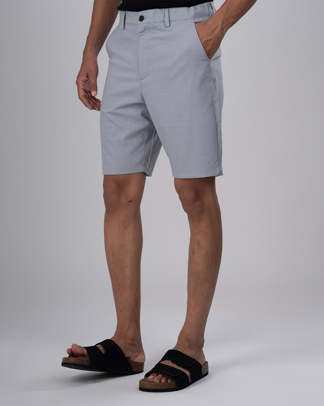 Premium Easy Iron Shorts In Grey