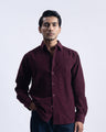 Soft Corduroy Tailored Shirt In Wine