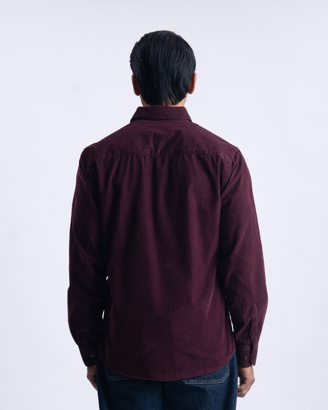 Soft Corduroy Tailored Shirt In Wine