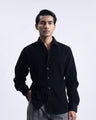 Soft Corduroy Tailored Shirt In Black