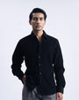 Soft Corduroy Tailored Shirt In Black
