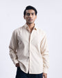 Soft Corduroy Tailored Shirt In Cream
