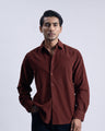 Soft Corduroy Tailored Shirt In Rust