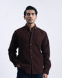 Soft Corduroy Tailored Shirt In Brown