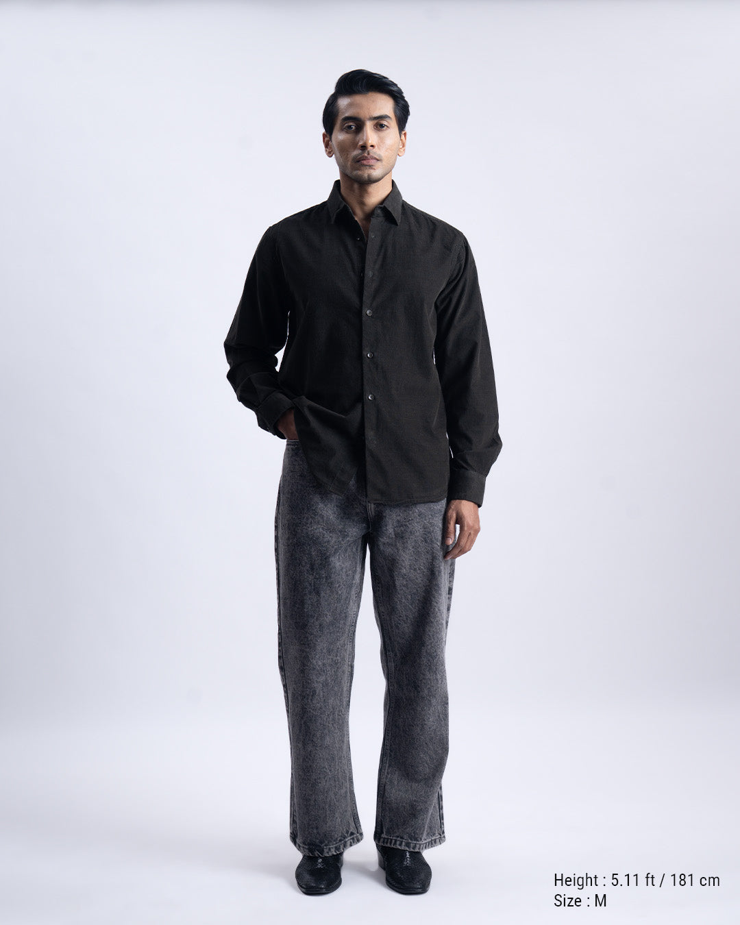 Soft Corduroy Tailored Shirt In Olive