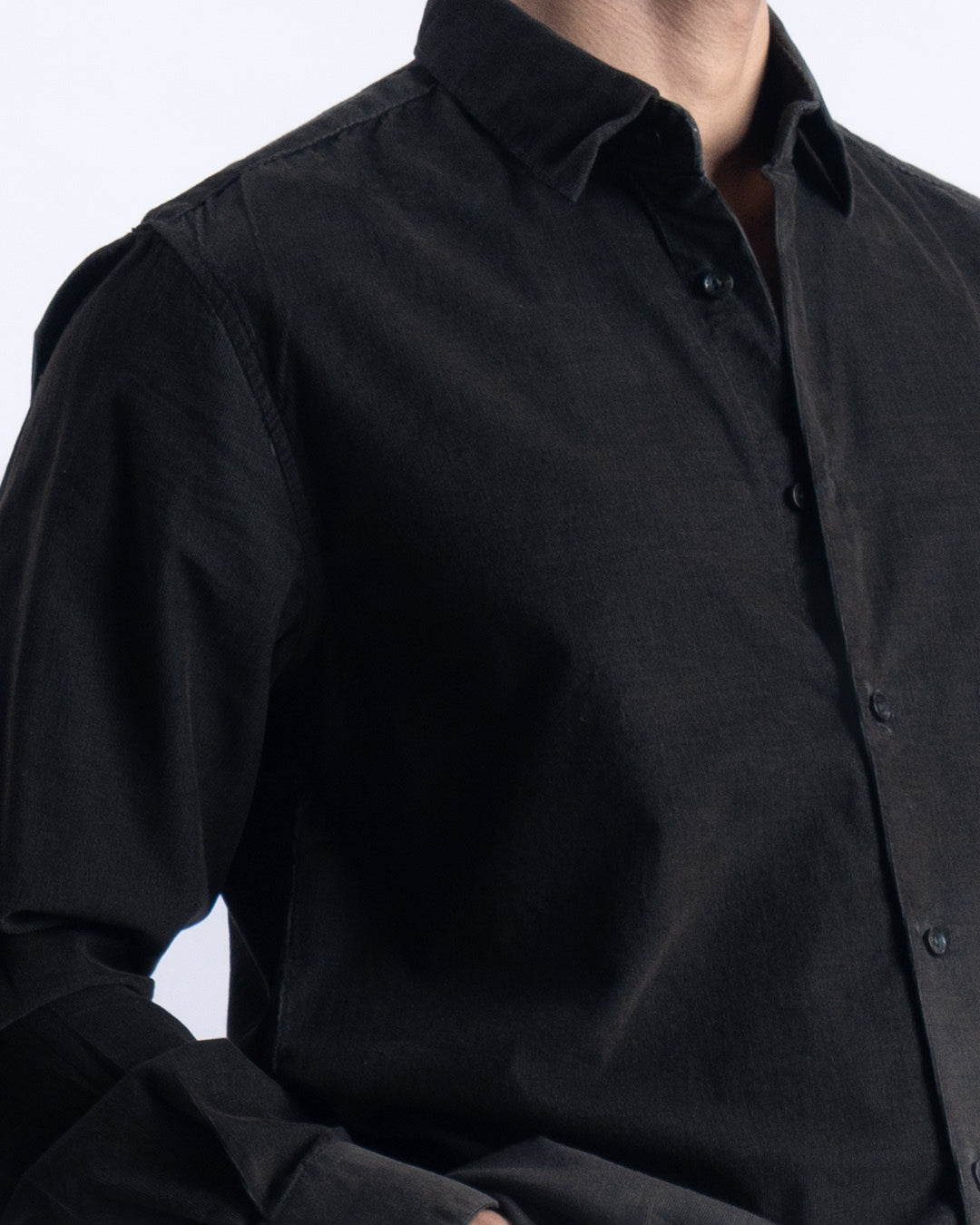 Soft Corduroy Tailored Shirt In Olive