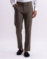 Easy Iron Tailored Office Trousers In Fur Brown