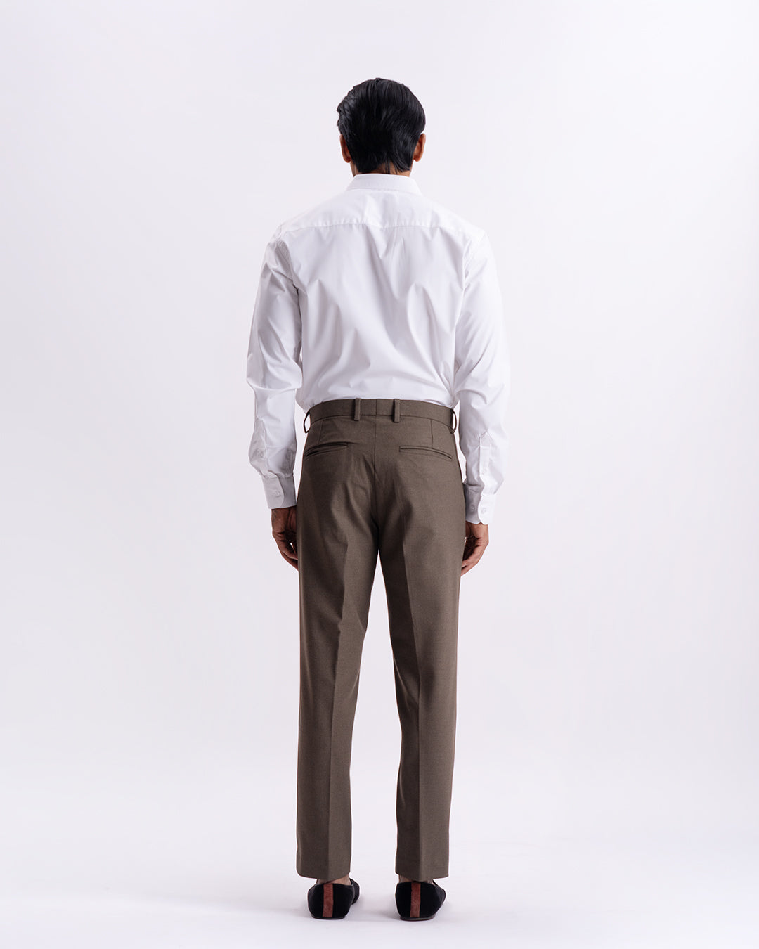 Easy Iron Tailored Office Trousers In Fur Brown
