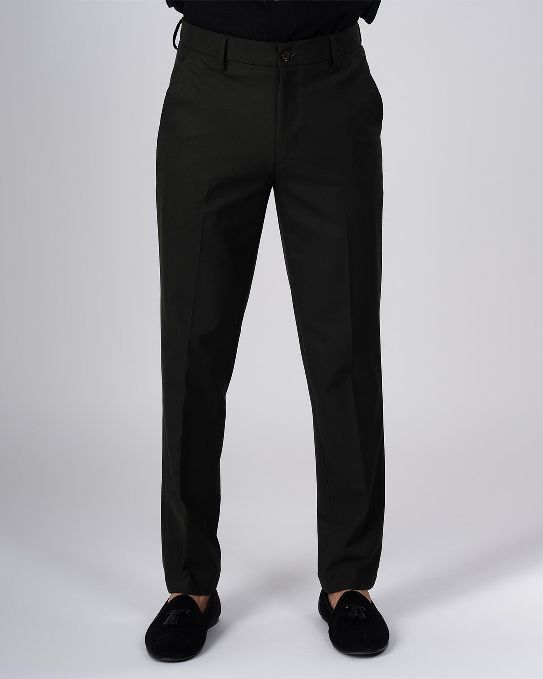 Easy Iron Tailored Office Trousers In Olive