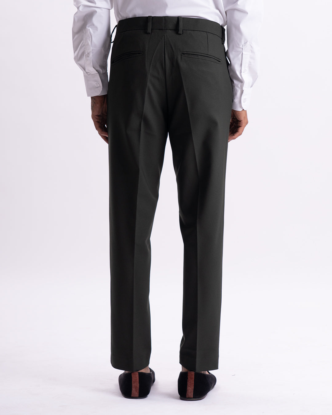 Easy Iron Tailored Office Trousers In Olive