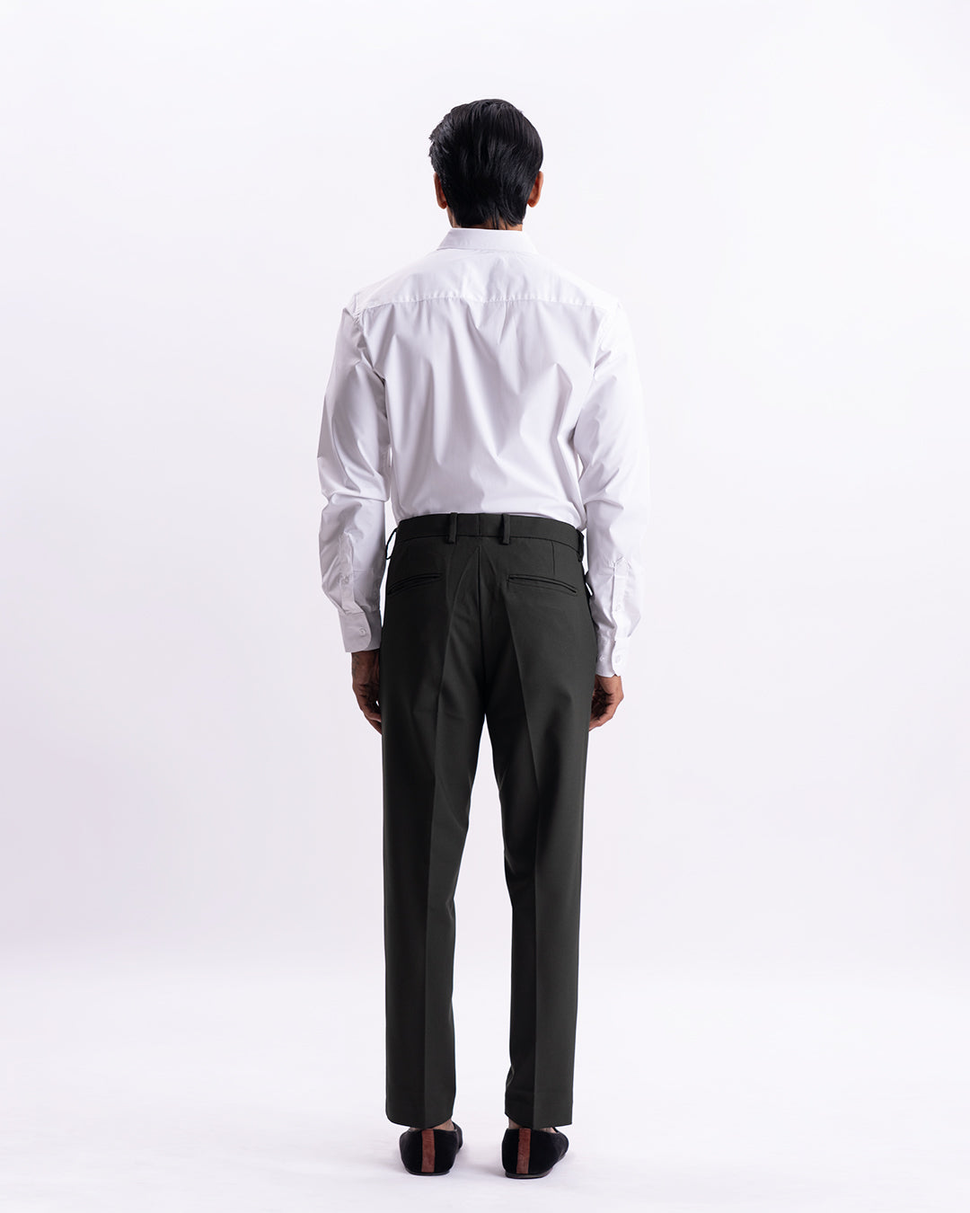 Easy Iron Tailored Office Trousers In Olive