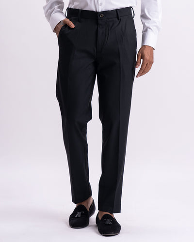 Easy Iron Tailored Office Trousers In Black