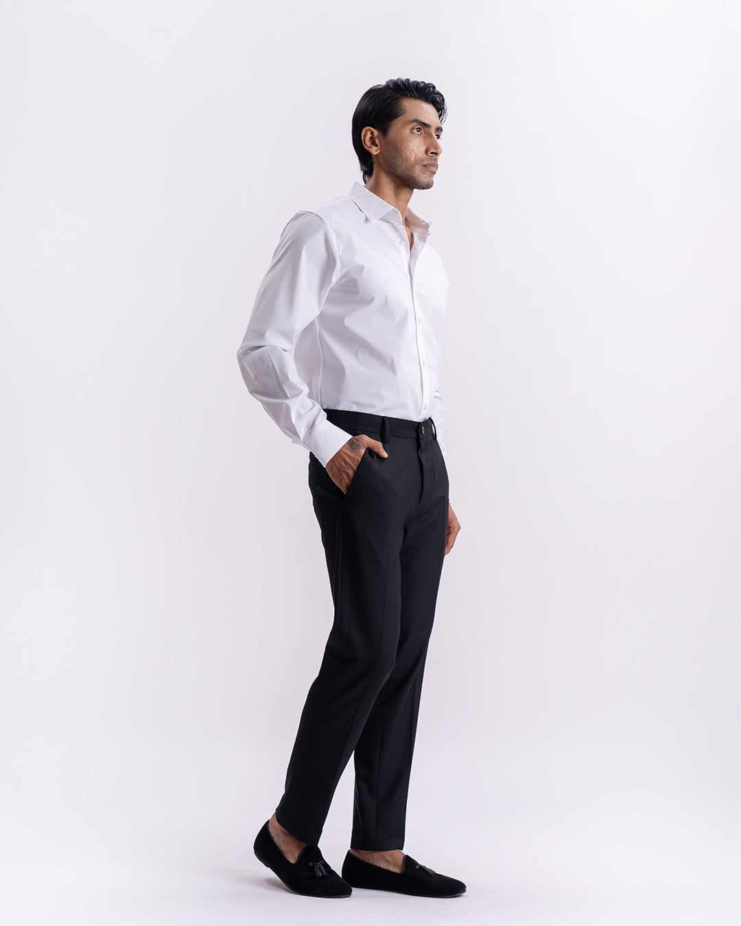 Easy Iron Tailored Office Trousers In Black
