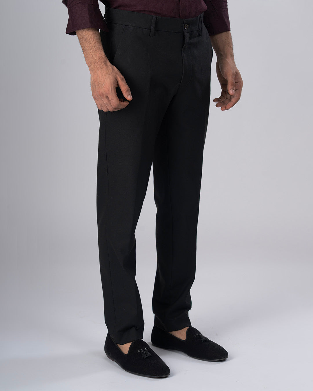 Easy Iron Tailored Office Trousers In Black