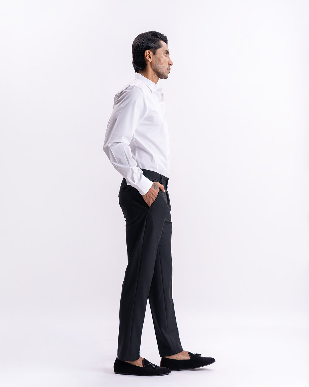Easy Iron Tailored Office Trousers In Black
