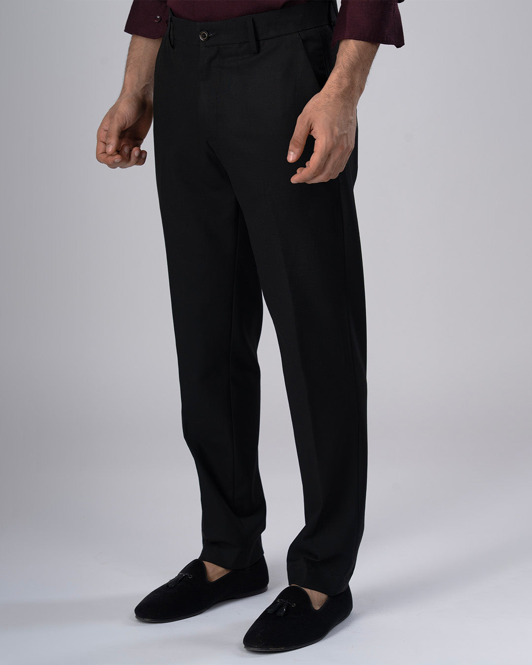 Easy Iron Tailored Office Trousers In Black