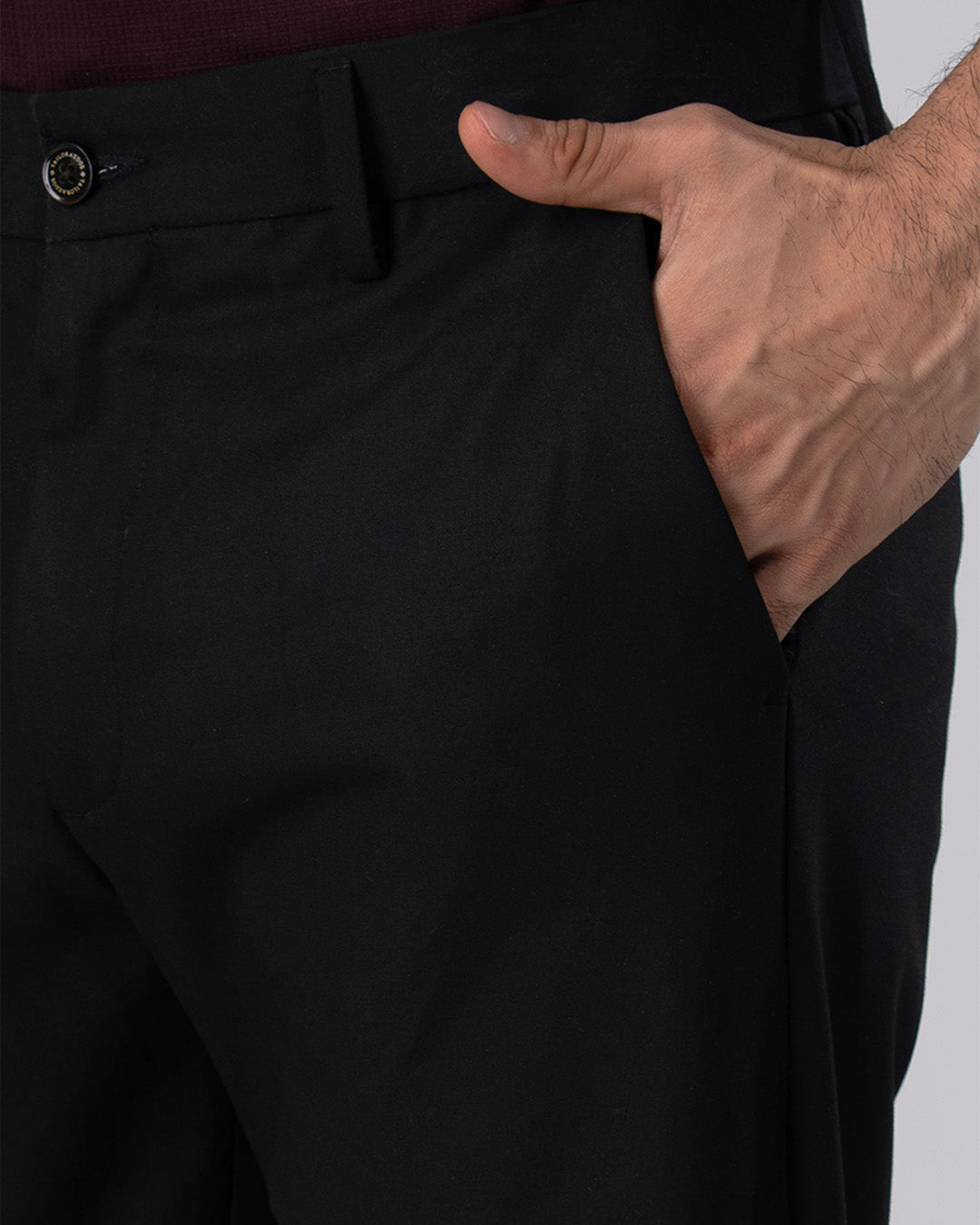 Easy Iron Tailored Office Trousers In Black