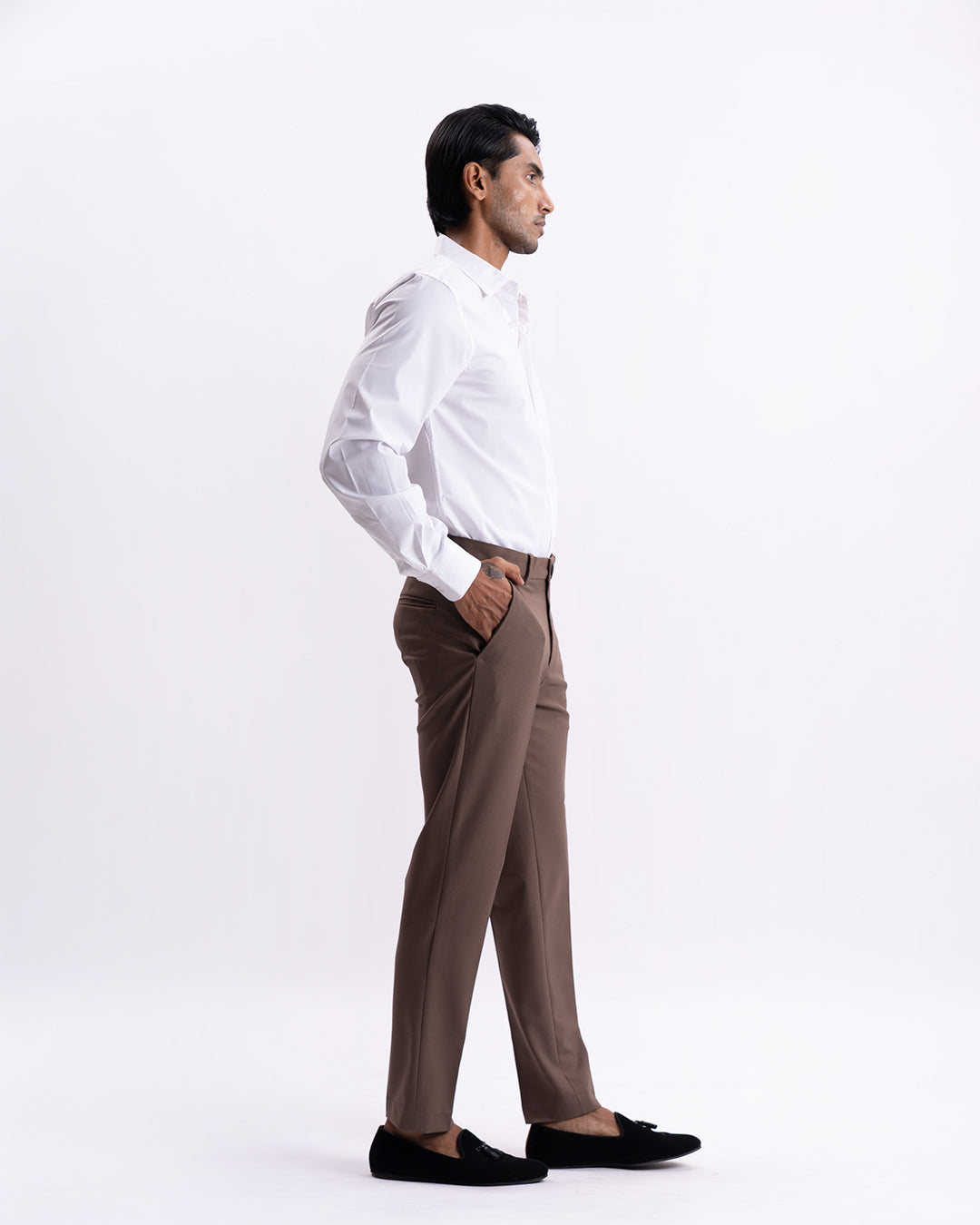 Easy Iron Tailored Office Trousers In Cocoa