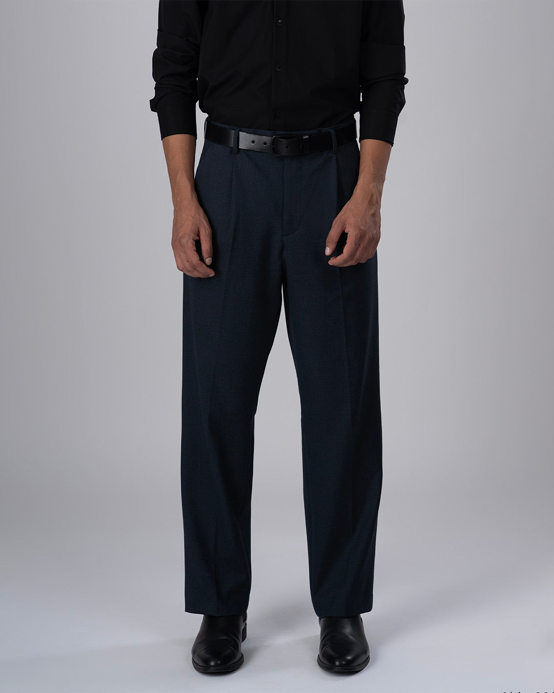 Classic Easy Iron Relaxed Trousers In Navy