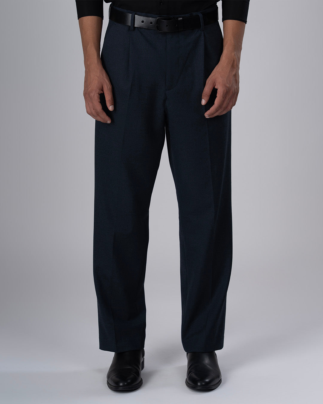 Classic Easy Iron Relaxed Trousers In Navy