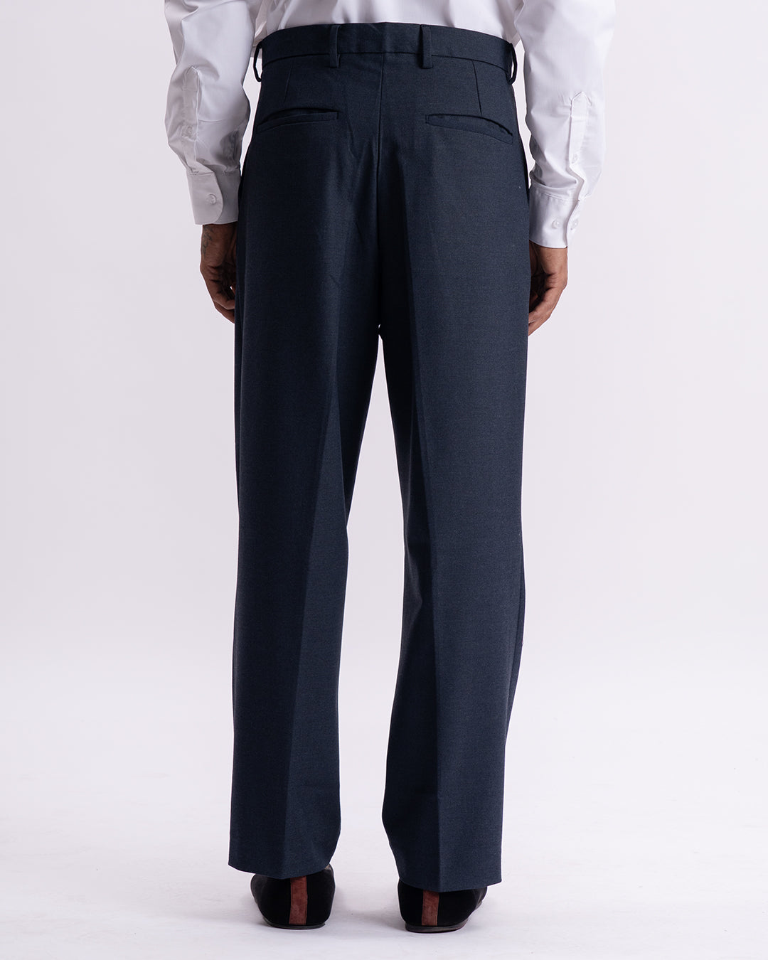 Classic Easy Iron Relaxed Trousers In Navy