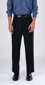 Classic Easy Iron Relaxed Trousers In Black
