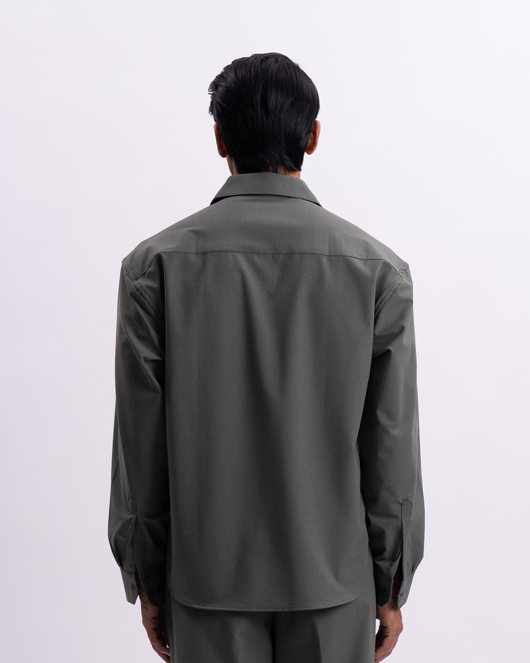 Easy Iron Relaxed Cropped Shirt In Olive