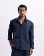 Easy Iron Relaxed Cropped Shirt In Navy