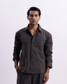 Easy Iron Relaxed Cropped Shirt In Brown