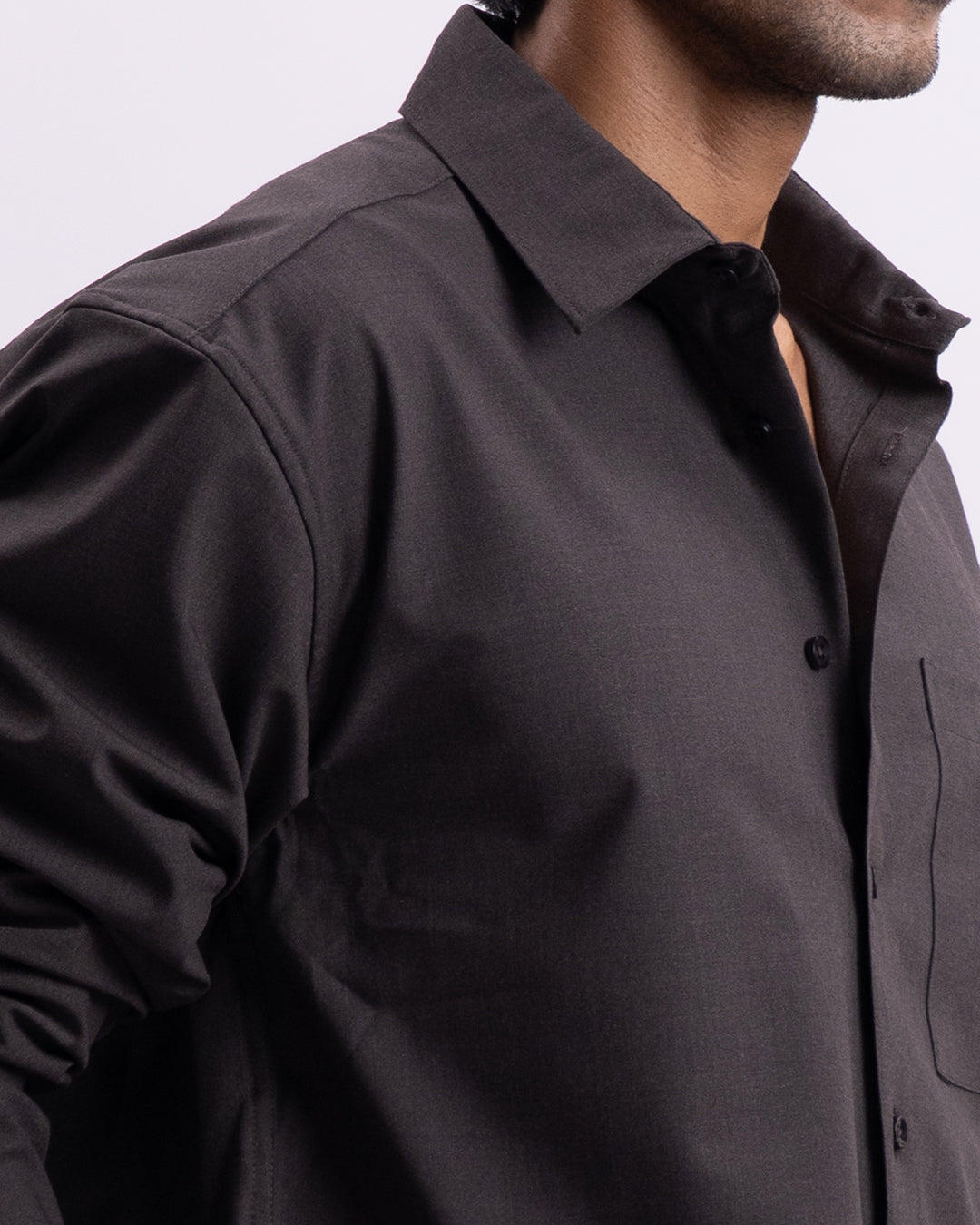 Easy Iron Relaxed Cropped Shirt In Brown