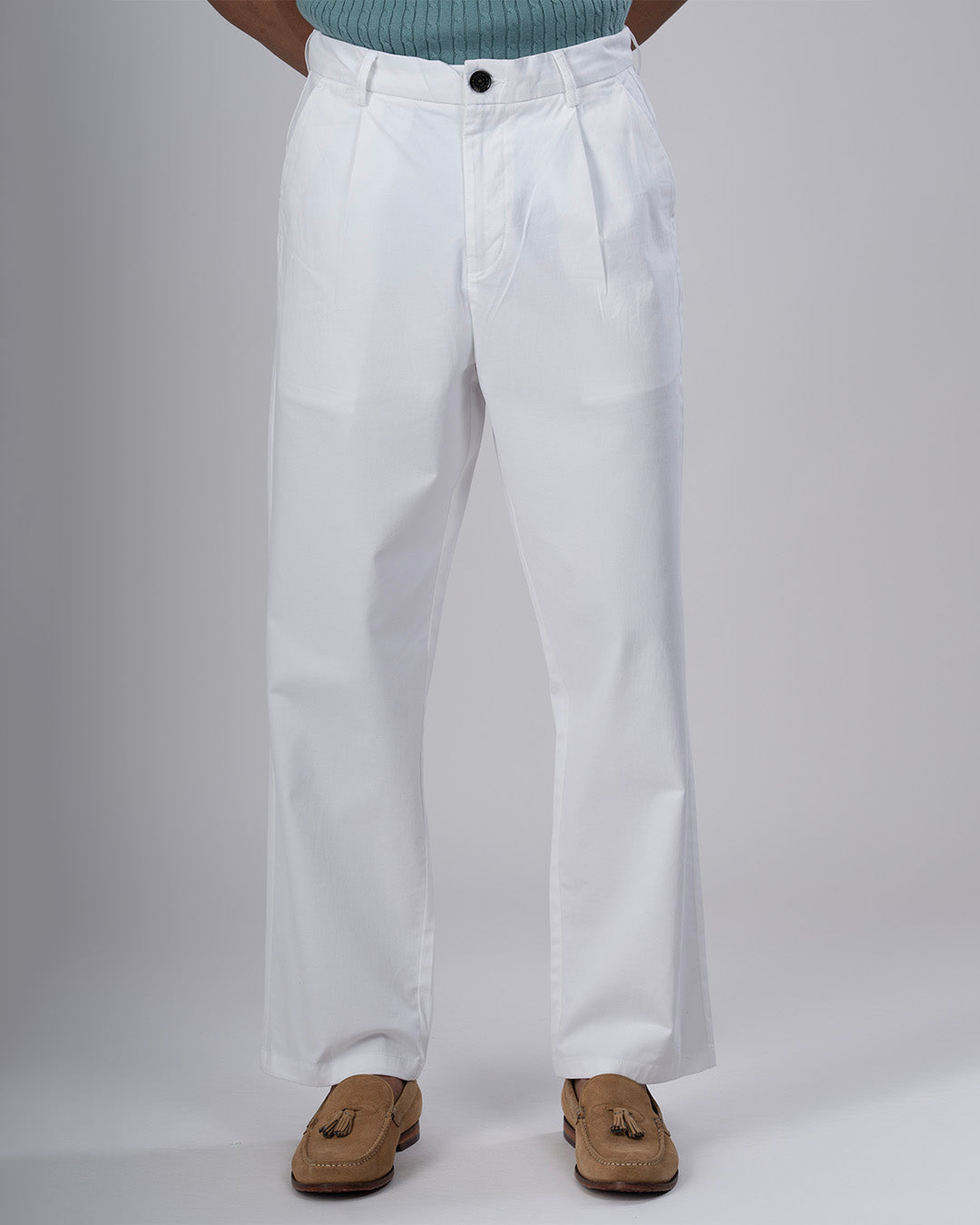 Premium Signature Relaxed Chinos In White