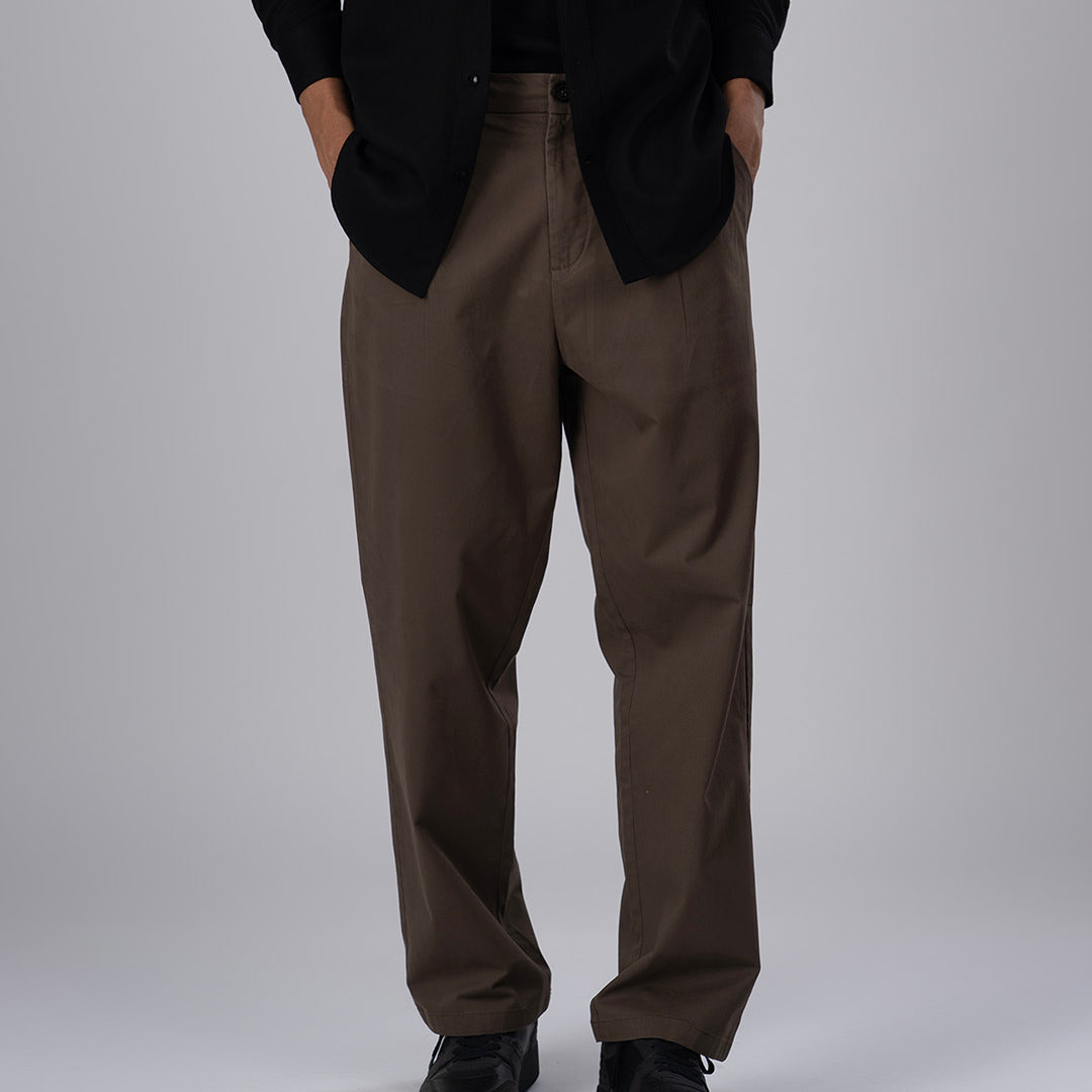 Premium Signature Relaxed Chinos In Brown