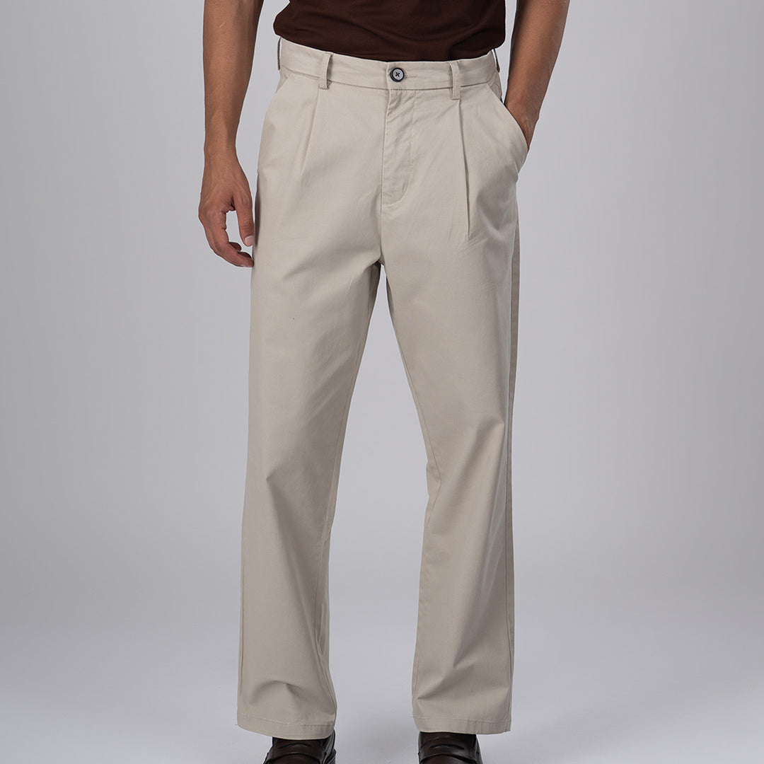Premium Signature Relaxed Chinos In Beige