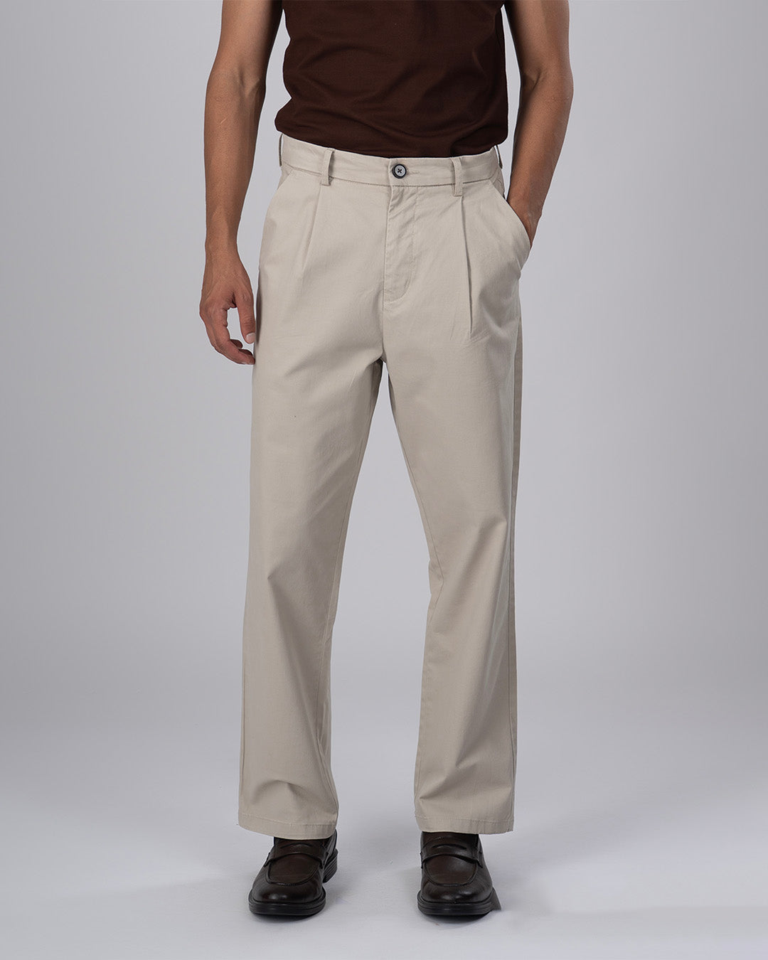 Premium Signature Relaxed Chinos In Beige