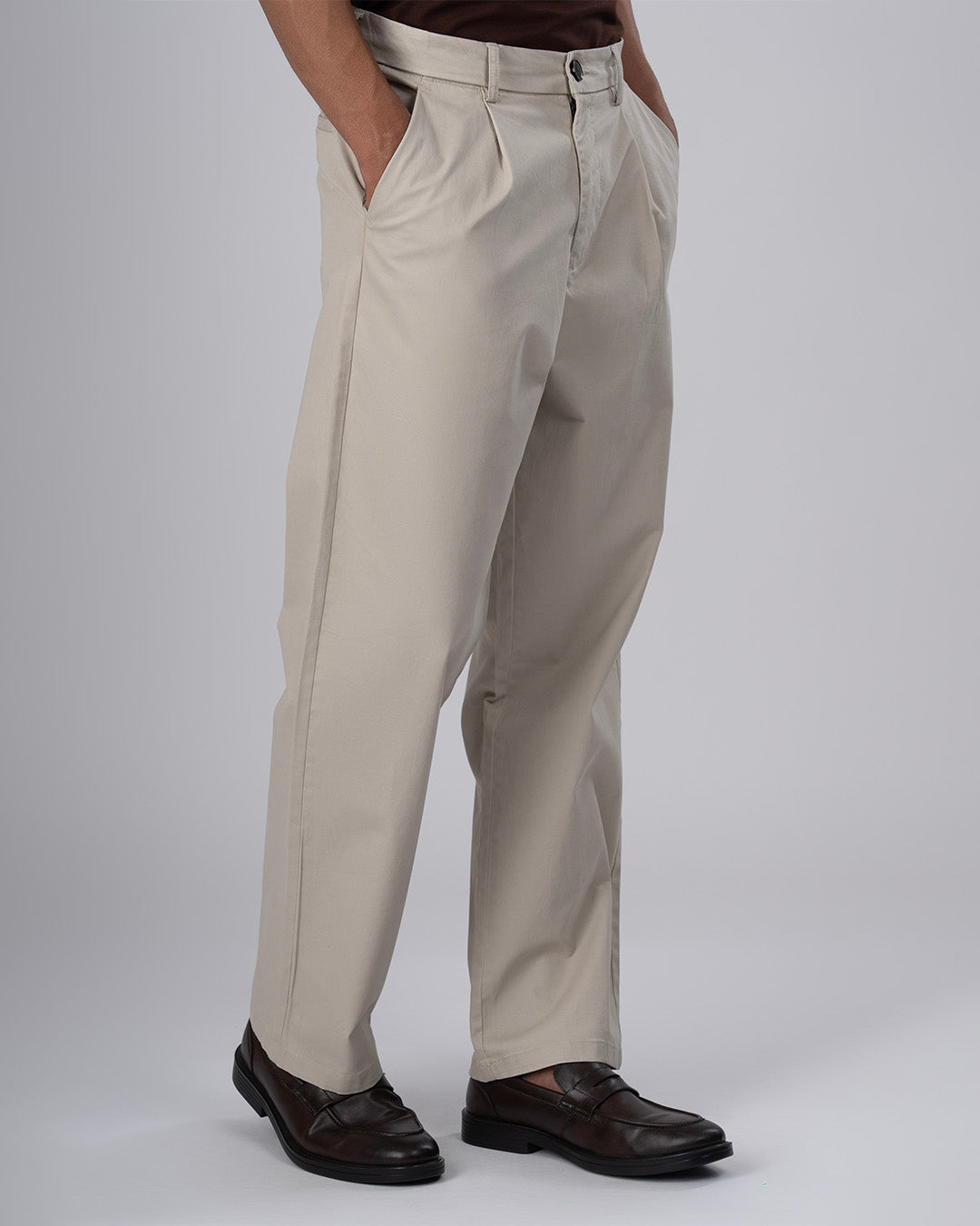 Premium Signature Relaxed Chinos In Beige