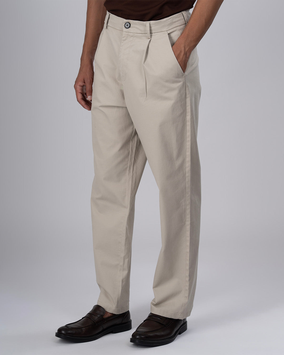Premium Signature Relaxed Chinos In Beige