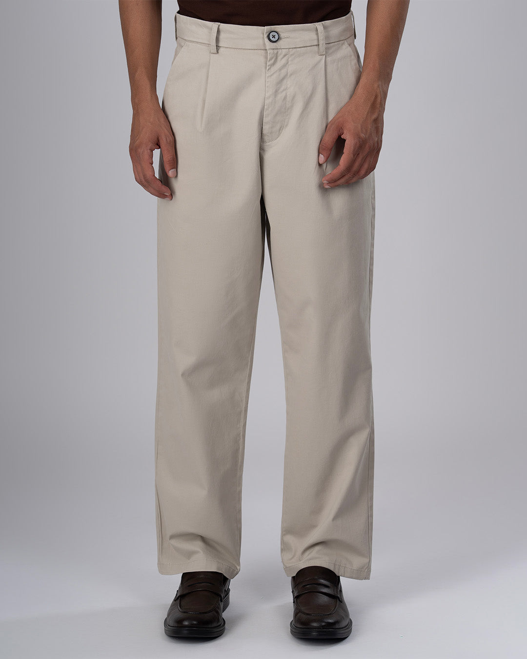 Premium Signature Relaxed Chinos In Beige