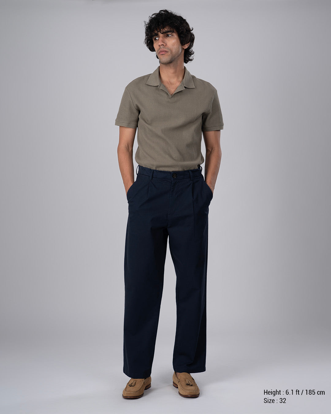 Premium Signature Relaxed Chinos In Navy