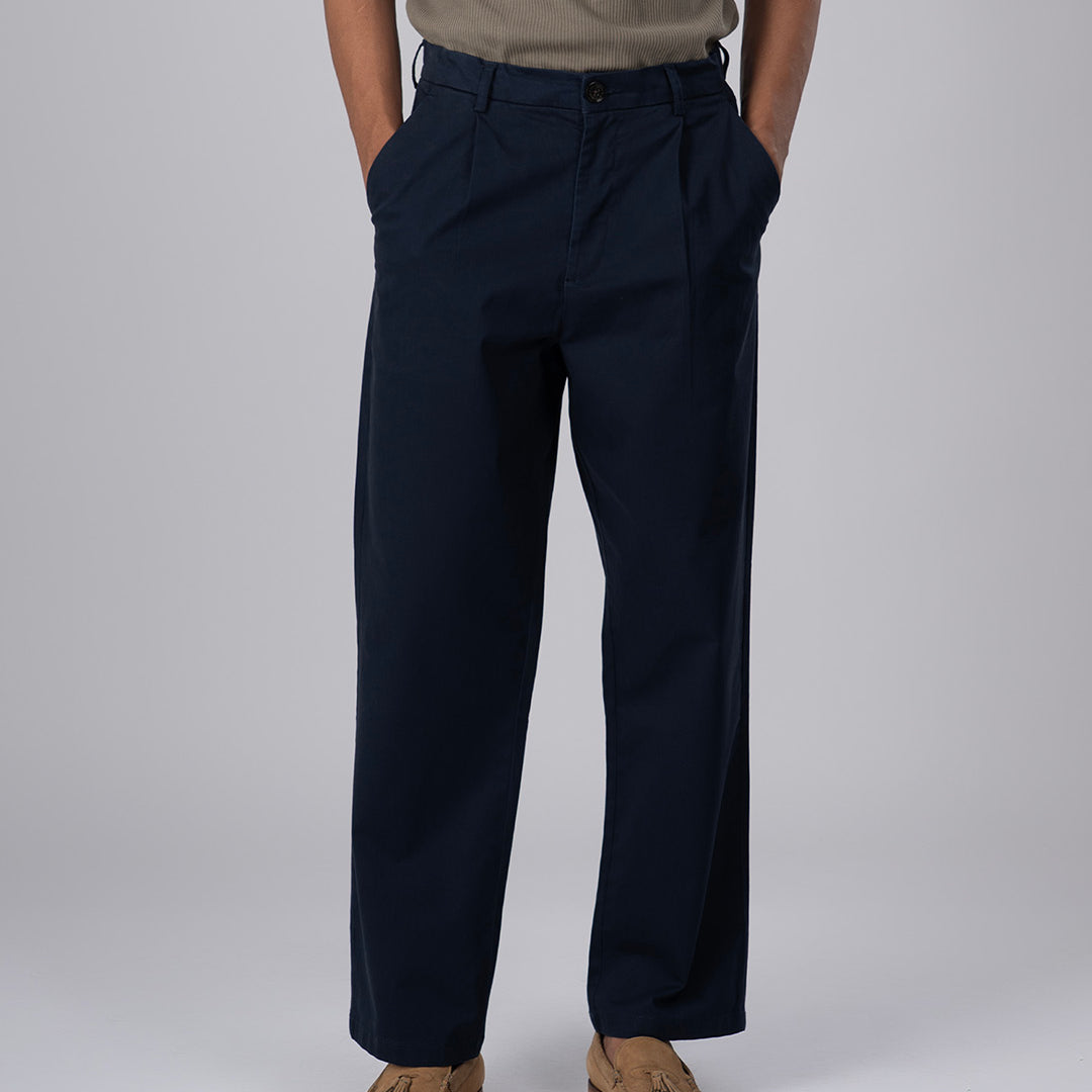 Premium Signature Relaxed Chinos In Navy