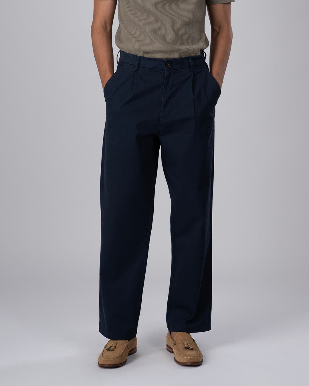 Premium Signature Relaxed Chinos In Navy