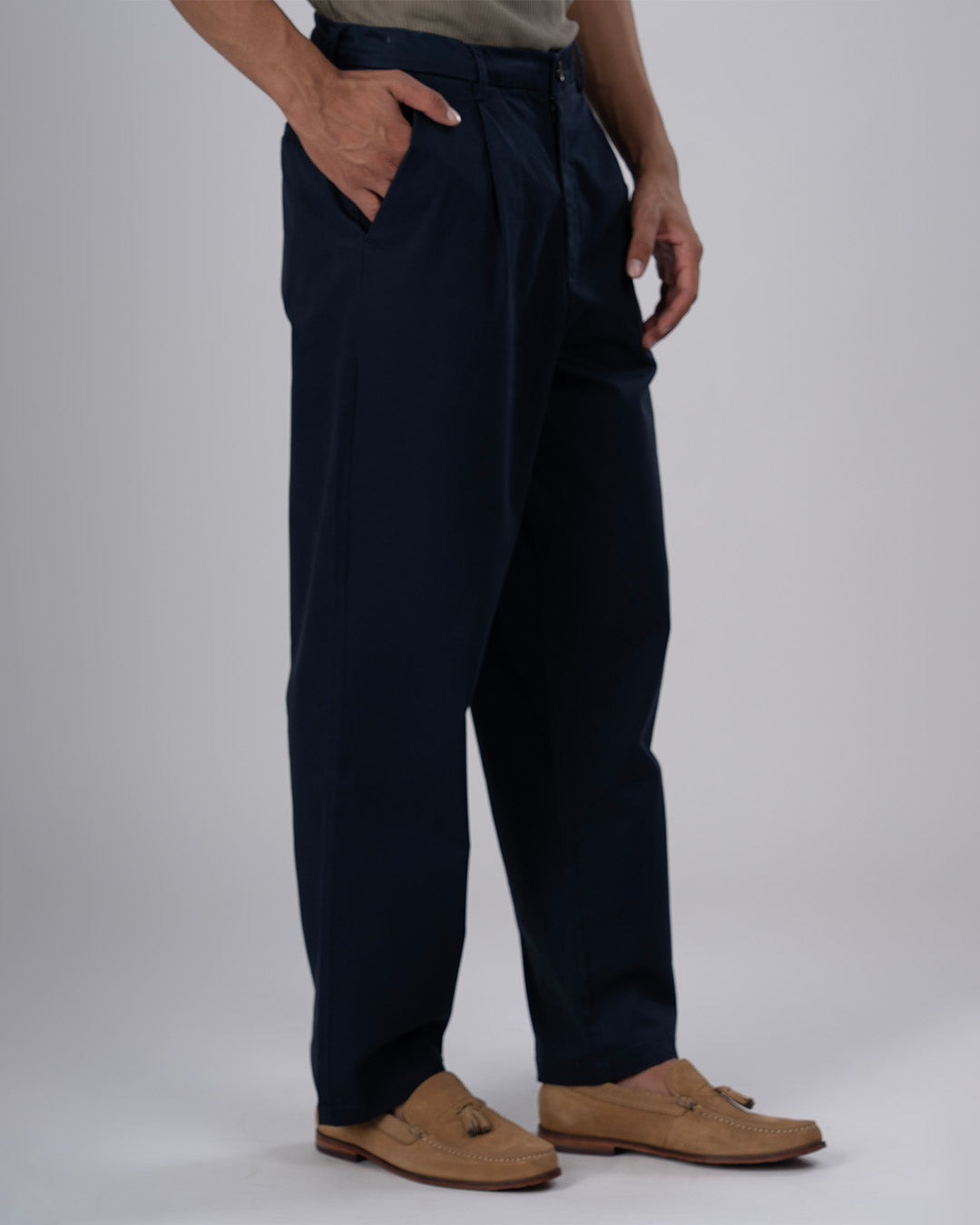 Premium Signature Relaxed Chinos In Navy