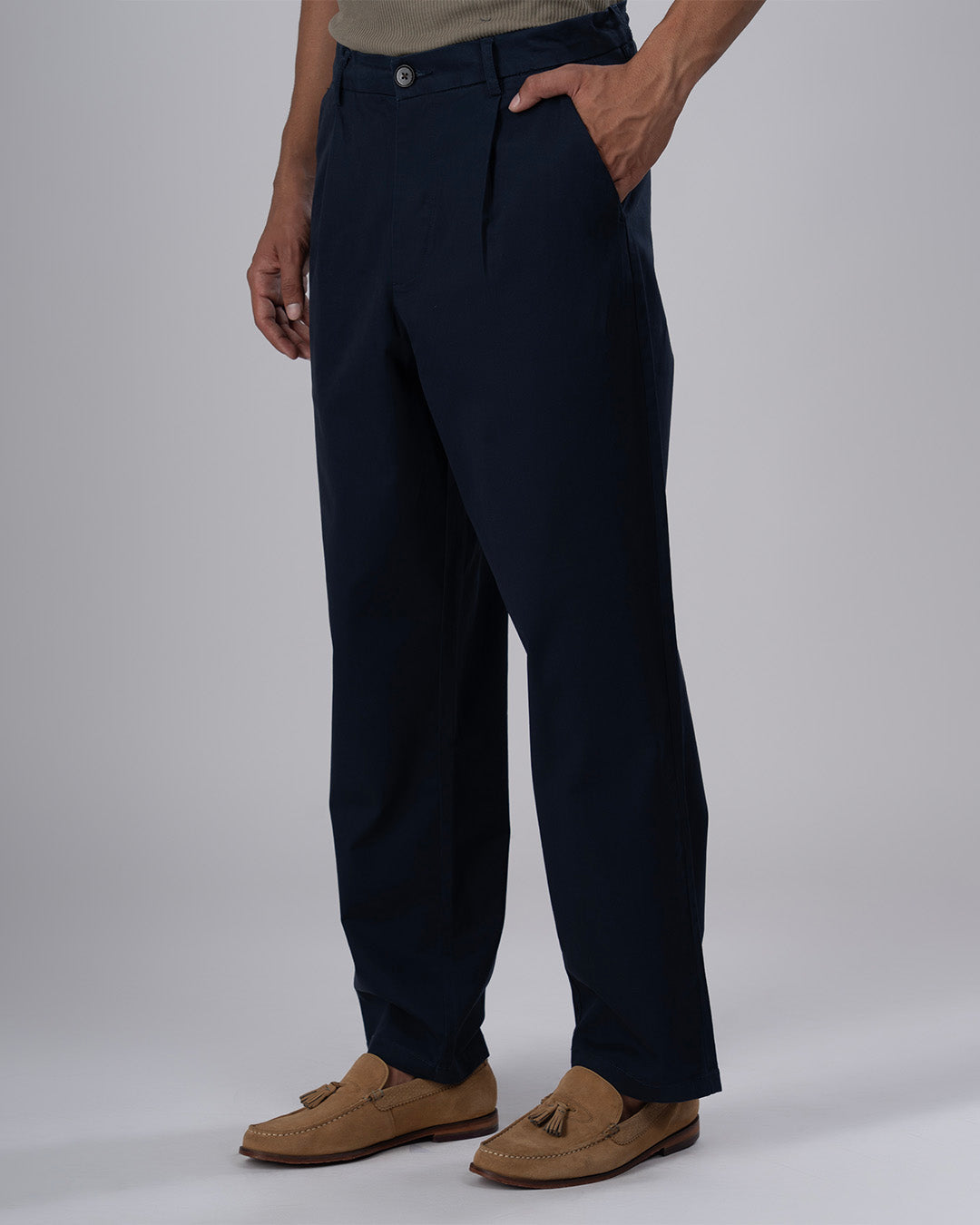 Premium Signature Relaxed Chinos In Navy