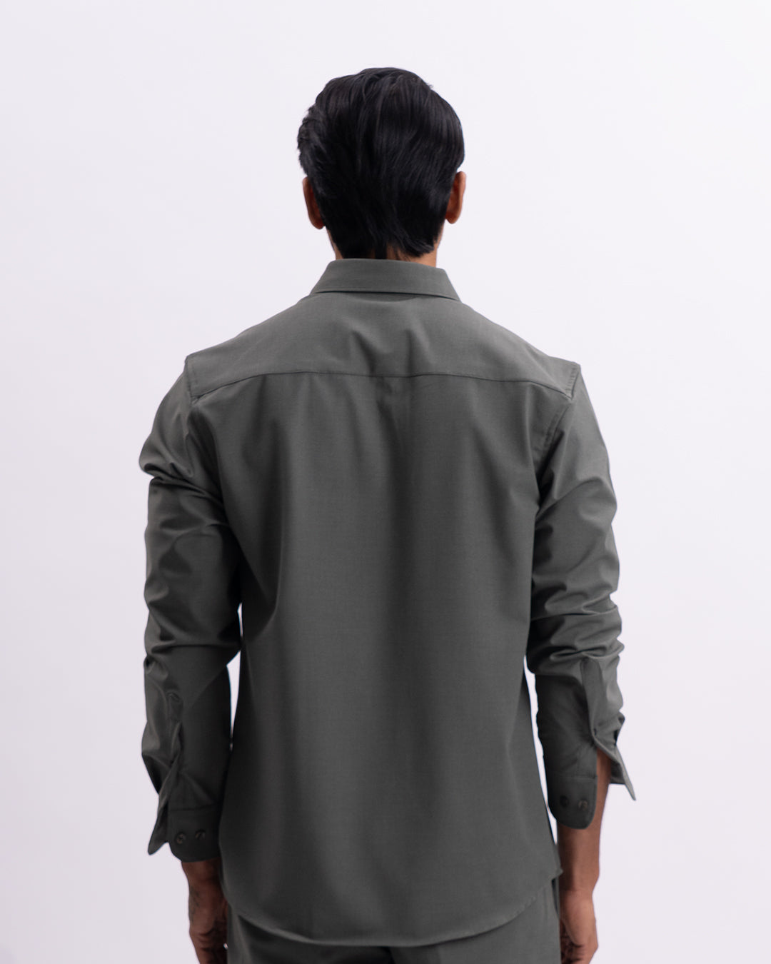 Easy Iron All Season Tailored Shirt In Olive