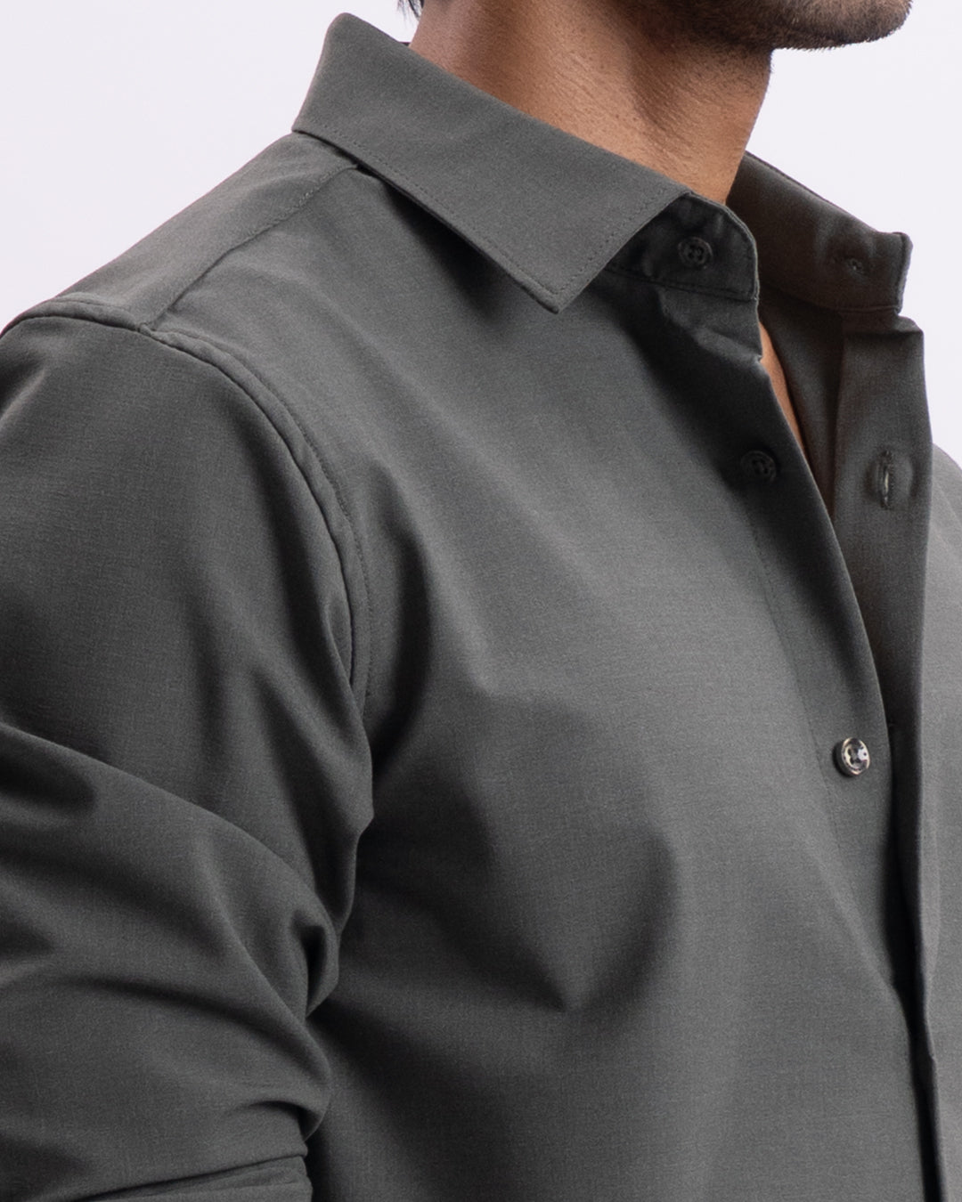 Easy Iron All Season Tailored Shirt In Olive