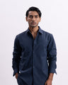 Easy Iron All Season Tailored Shirt In Navy