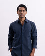 Easy Iron All Season Tailored Shirt In Navy