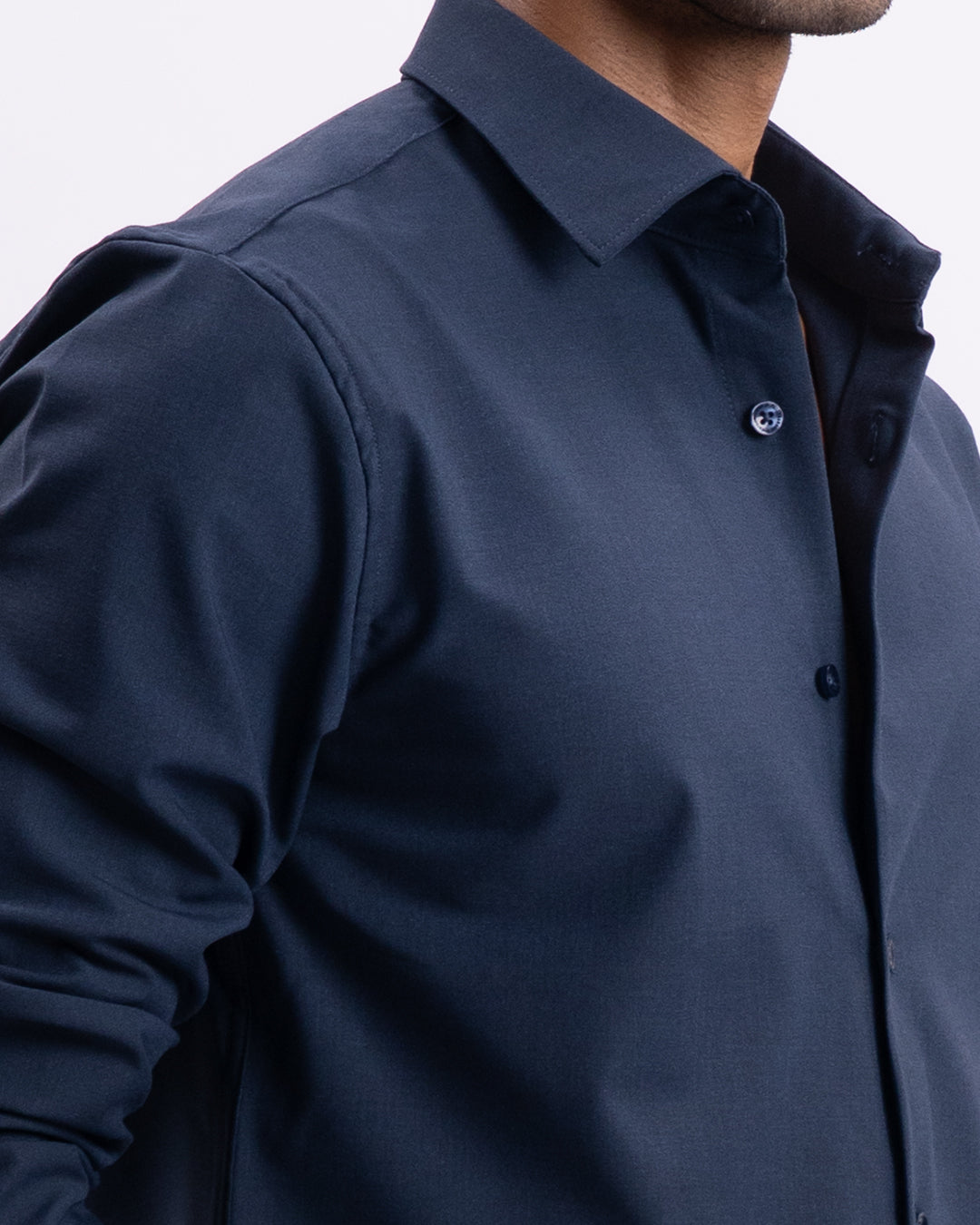Easy Iron All Season Tailored Shirt In Navy