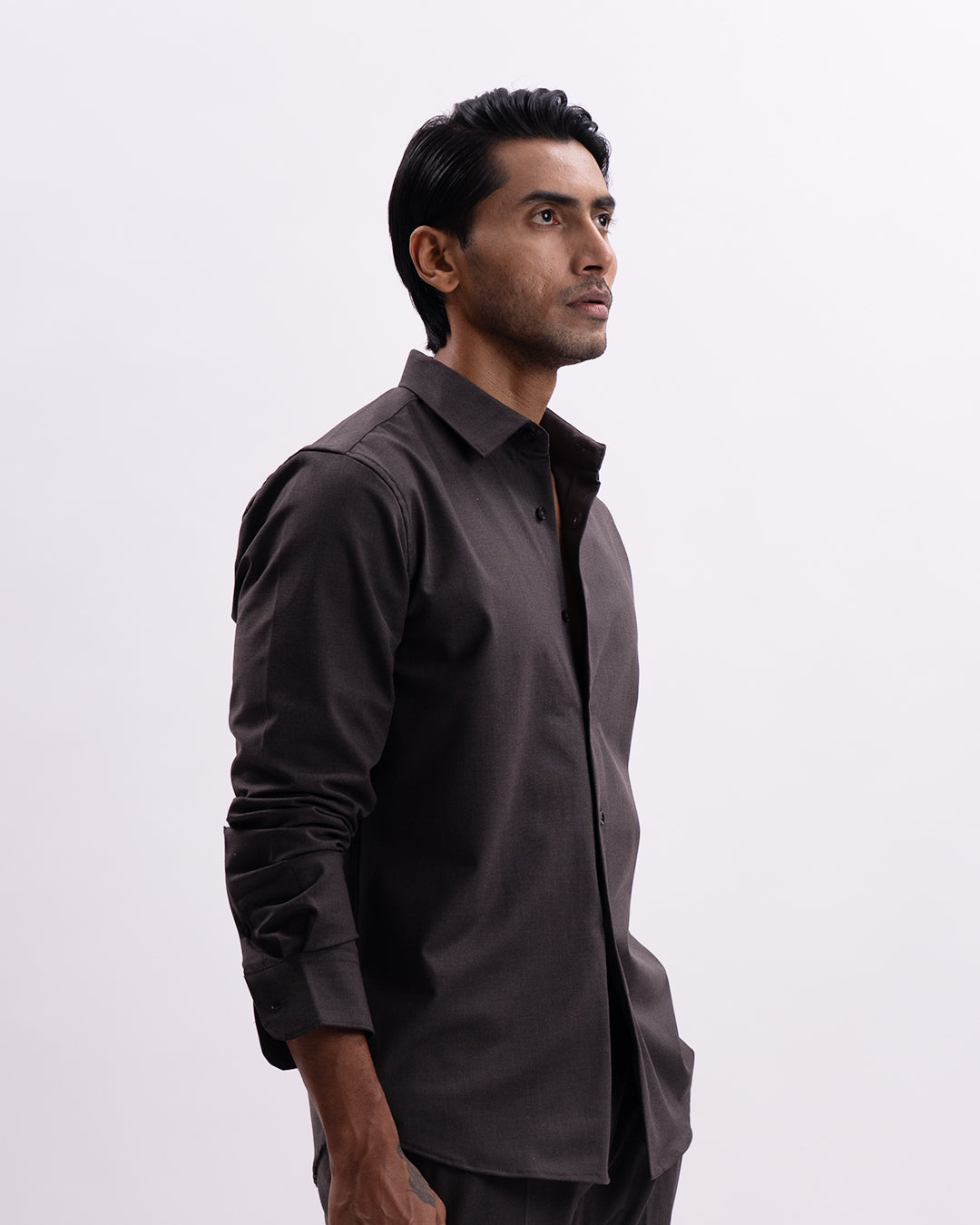 Easy Iron All Season Tailored Shirt In Brown