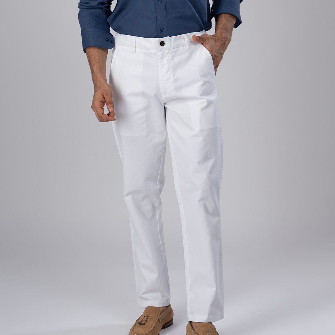 Premium Signature Tailored Chinos In White